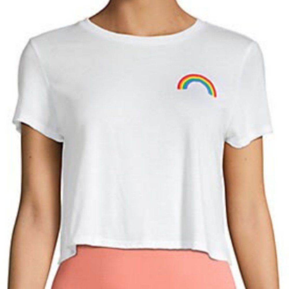 NEW French Connection Pride Rainbow White Crop Top T-Shirt Pick Size! NWT!